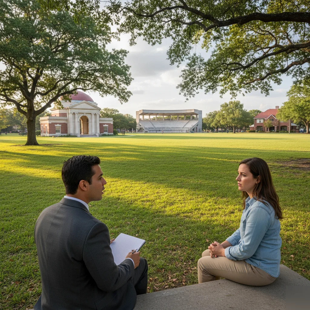 Personal injury lawyer near Samuell-Grand Park Dallas consulting client in East Dallas park